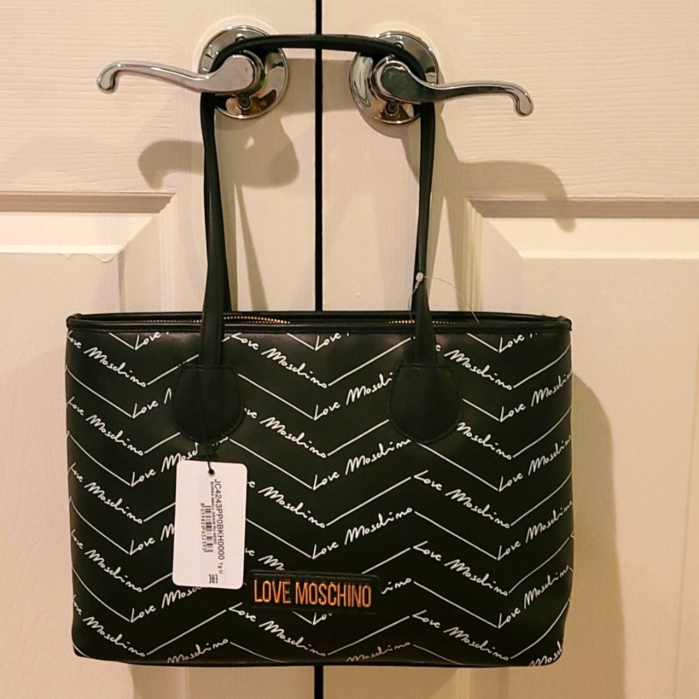 LOVE MOSCHINO ❤️ | Love All-Over Logo Borsa Small Grain Shoulder Handbag | NWT